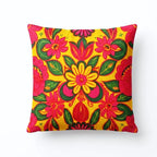 Marigold Bloom – Premium Velvet Suede Cushion Cover (16x16)