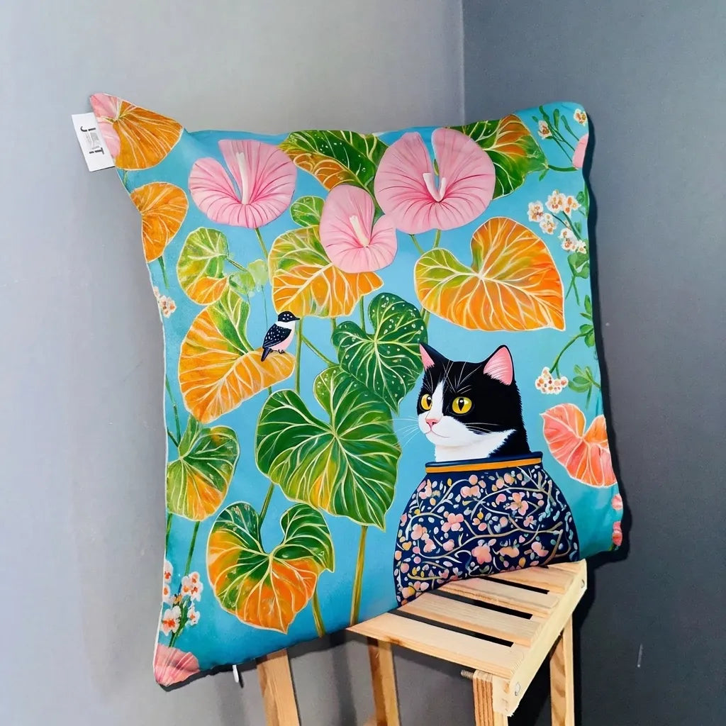 Garden Explorer – Premium Satin Silk Cushion Cover (16x16)