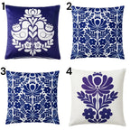 Indigo Folk – Premium Suede Cushion Cover (16x16)