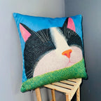 Peeking Paws – Premium Suede Cushion Cover (16x16)