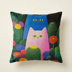 Cactus Cats – Premium Suede Cushion Cover (16x16)