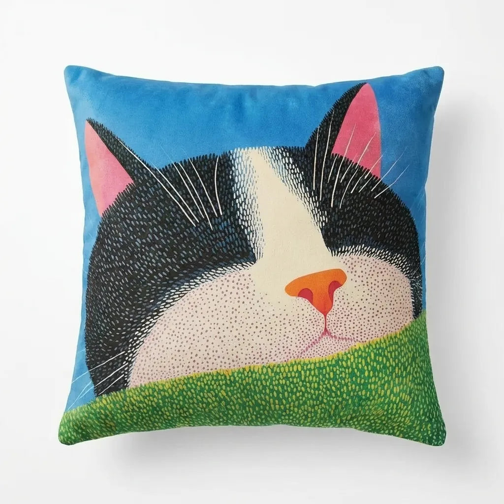 Peeking Paws – Premium Suede Cushion Cover (16x16)