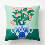 Mediterranean Bloom – Premium Suede Cushion Cover (16x16)