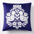 Indigo Folk – Premium Suede Cushion Cover (16x16)