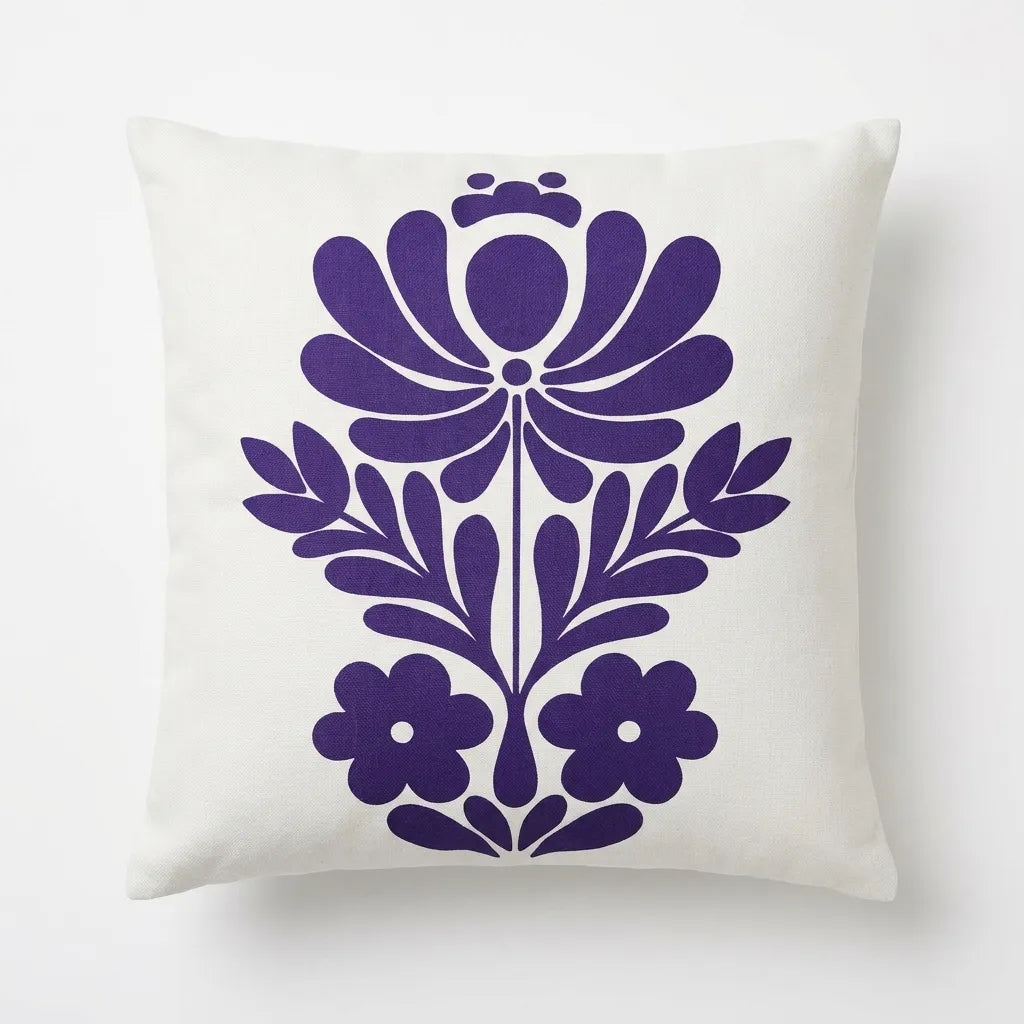 Indigo Folk – Premium Suede Cushion Cover (16x16)