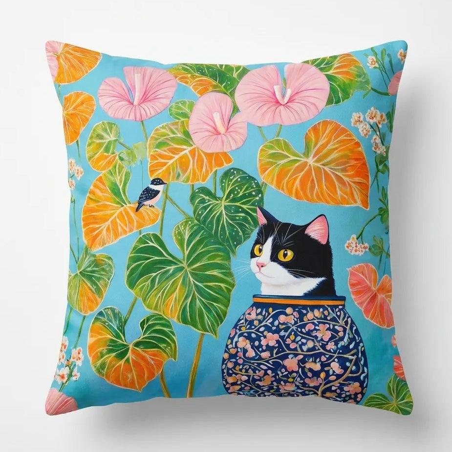 Garden Explorer – Premium Satin Silk Cushion Cover (16x16)