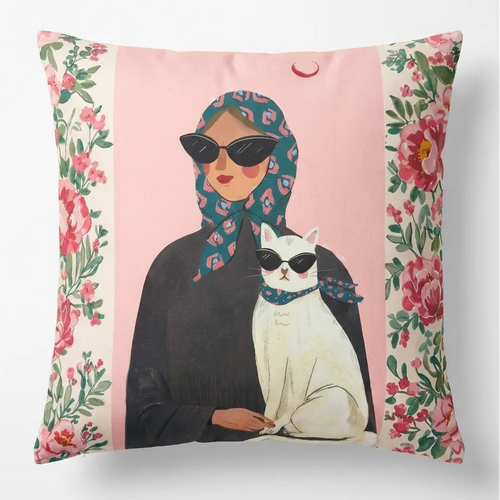 Cat Lady – Premium Suede Cushion Cover (16x16)