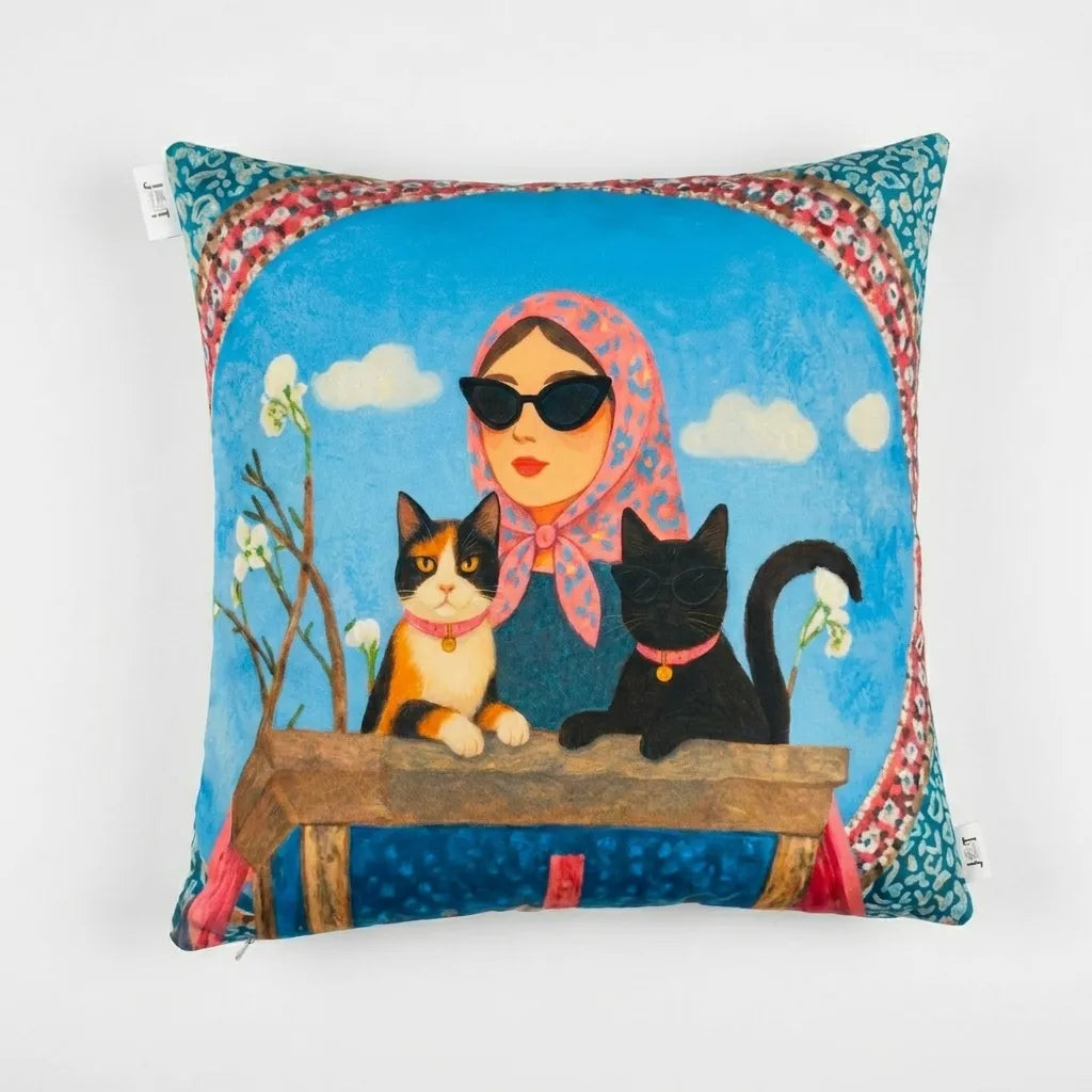 Cat Lady – Premium Suede Cushion Cover (16x16)