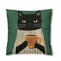Artistic Black Cat – Premium Velvet Suede Cushion Cover (16x16) - Joot Official 