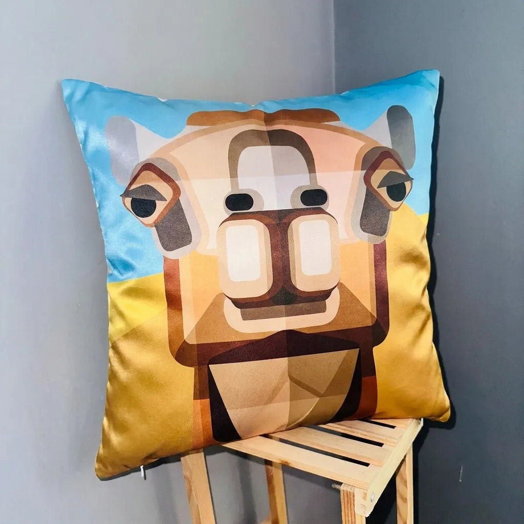 Desert Nomad – Premium Satin Silk Cushion Cover (16x16)