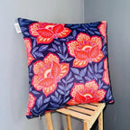 Coral Lotus – Premium Velvet Cushion Cover (16x16)