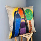 Heritage Oasis – Premium Satin Silk Cushion Cover (16x16)