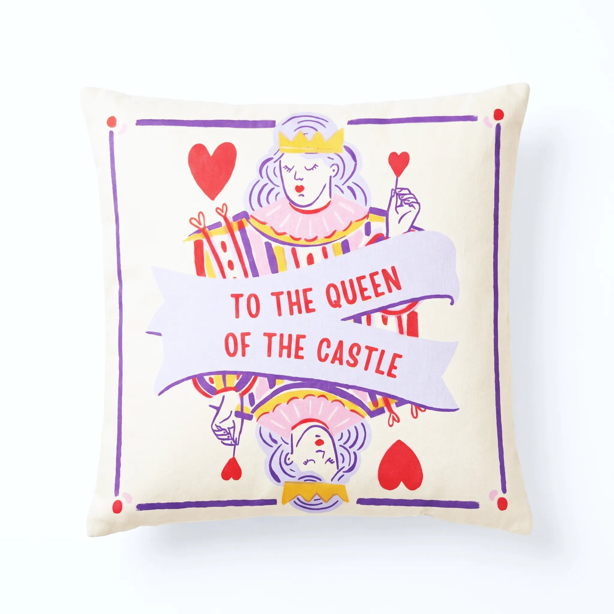 Queen of Hearts – Premium Velvet Suede Cushion Cover (16x16)