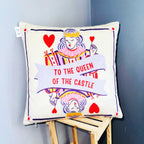 Queen of Hearts – Premium Velvet Suede Cushion Cover (16x16)