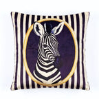 Regal Zebra – Premium Velvet Suede Cushion Cover (18x18)