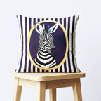 Regal Zebra – Premium Velvet Suede Cushion Cover (18x18)