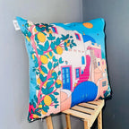 Mediterranean Escape – Premium Velvet Cushion Cover (16x16)